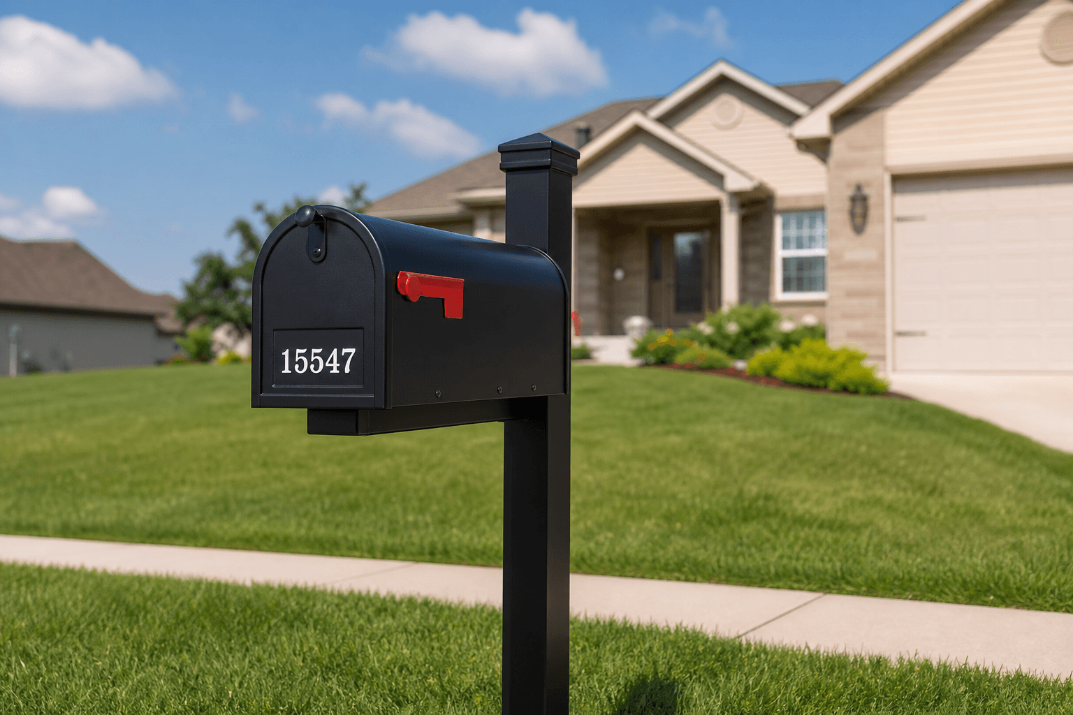 Black post-mount mailbox install — Nashville, TN